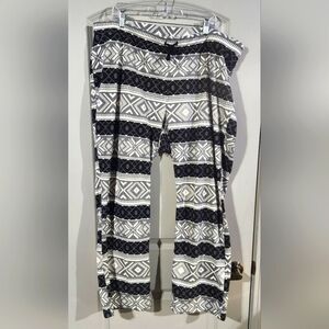 Old Navy Black/Gray Fleece Pajama Pant-Size XXL